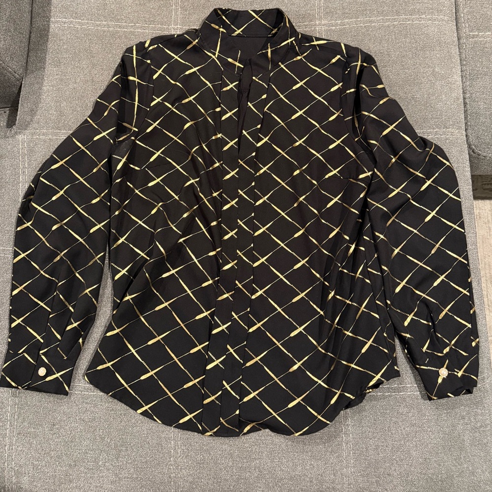 Stylish Black and Gold Woman’s Dress Shirt